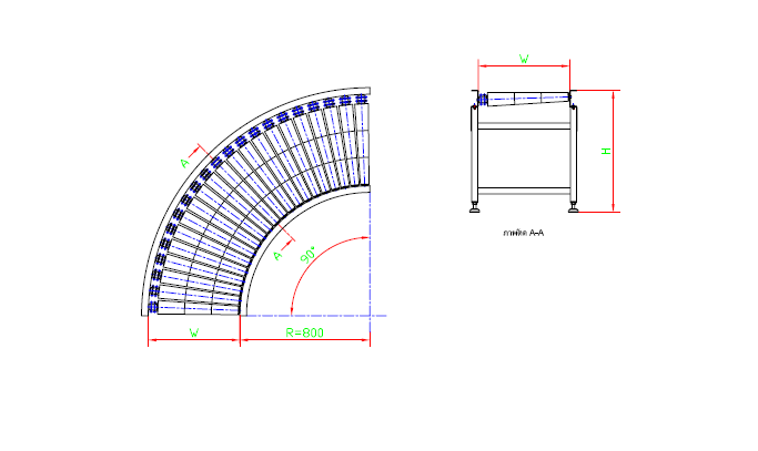 Drive Roller Conveyor — machine structure drawing