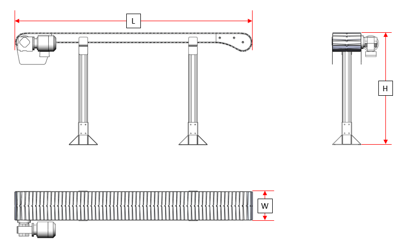 Flexible Chain Conveyor — machine structure drawing
