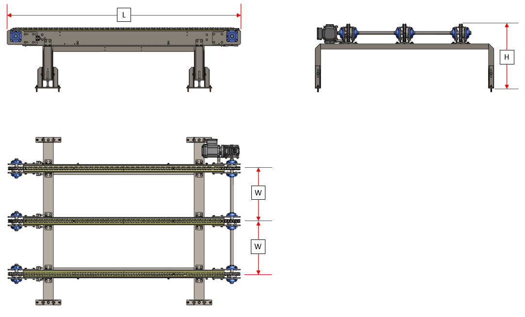 Pallet Conveyor — machine structure drawing