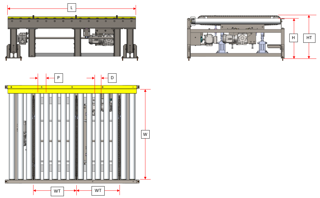 Pallet Conveyor — machine structure drawing