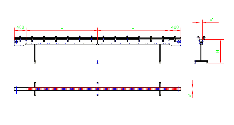 Top Chain Conveyor — machine structure drawing